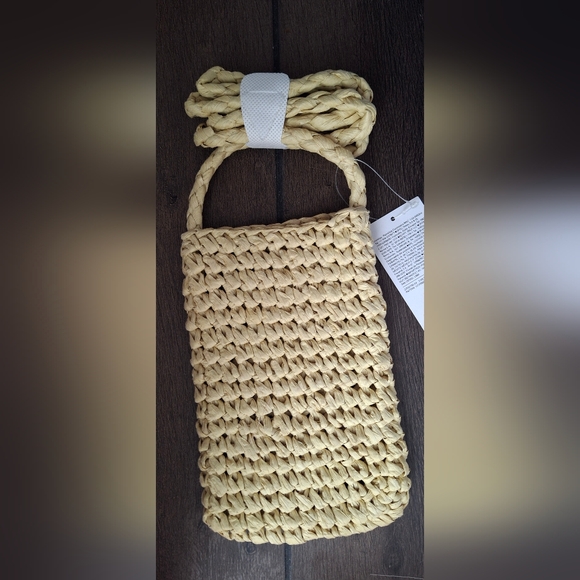 Straw-Paper Crochet Crossbody Bag for Women Boho Travel Summer Tropical - Picture 2 of 3